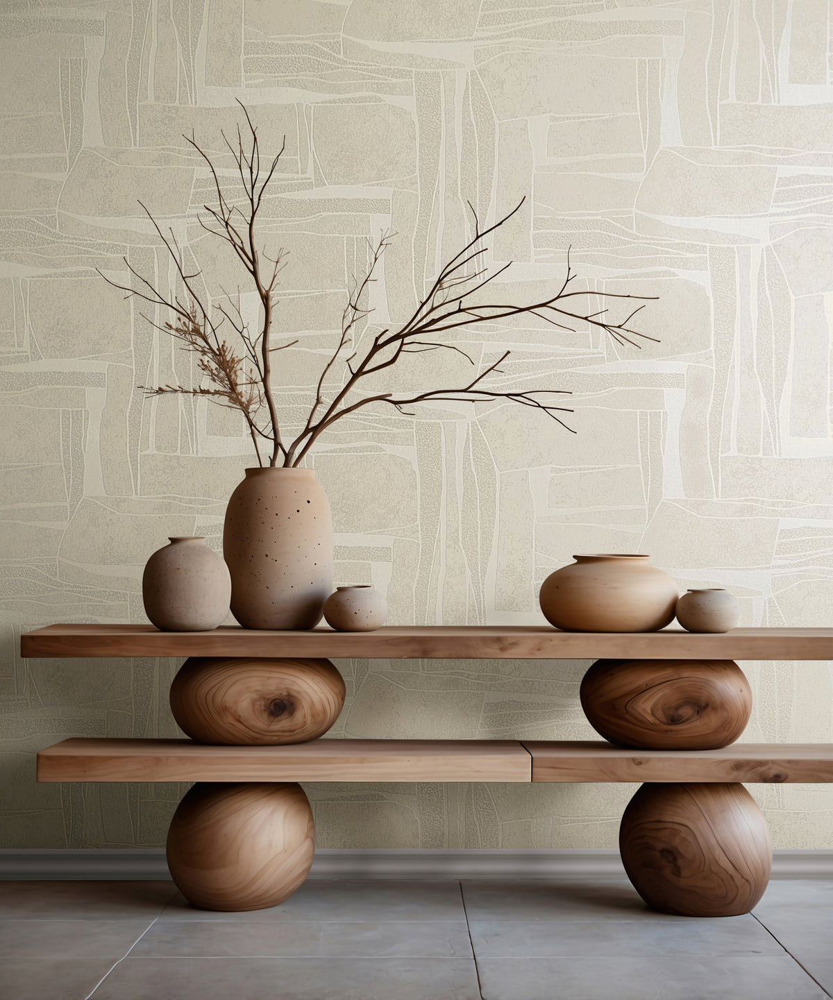 Wallpaper 008 Beige Terra Wallpaper by Galerie