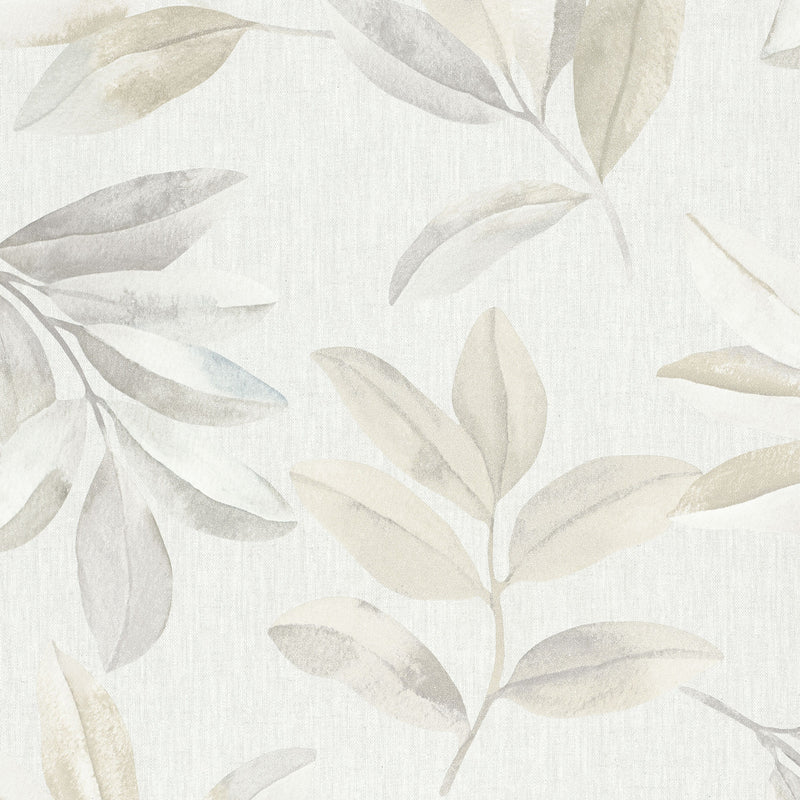 34707 Twig Leaf The New Design Book White, Grey and Gold Wallpaper By Galerie