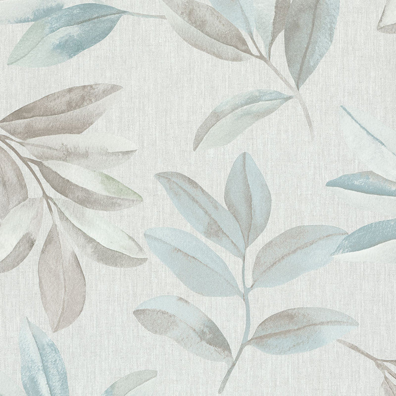 34709 Twig Leaf The New Design Book White, Grey and Turquoise Wallpaper By Galerie