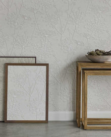350510 Silhouette Flowers Silver Grey Wallpaper by Eijffinger