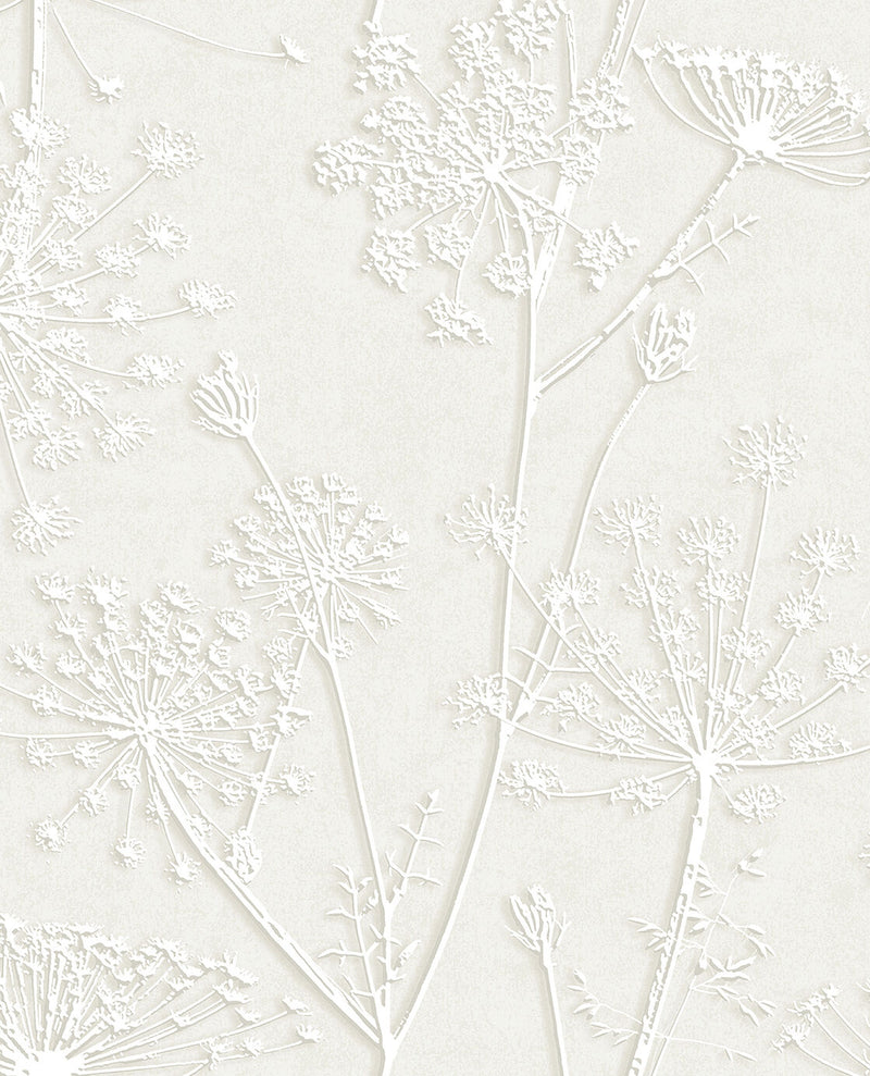350510 Silhouette Flowers Silver Grey Wallpaper by Eijffinger
