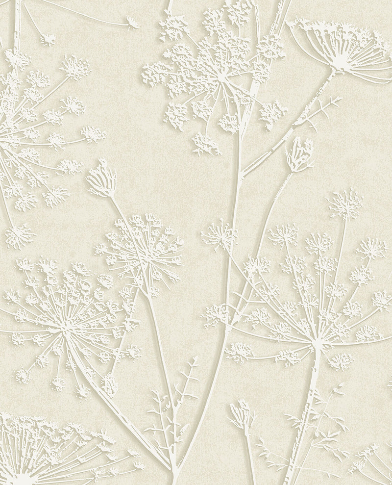 350511 Silhouette Flowers White/Cream Wallpaper by Eijffinger