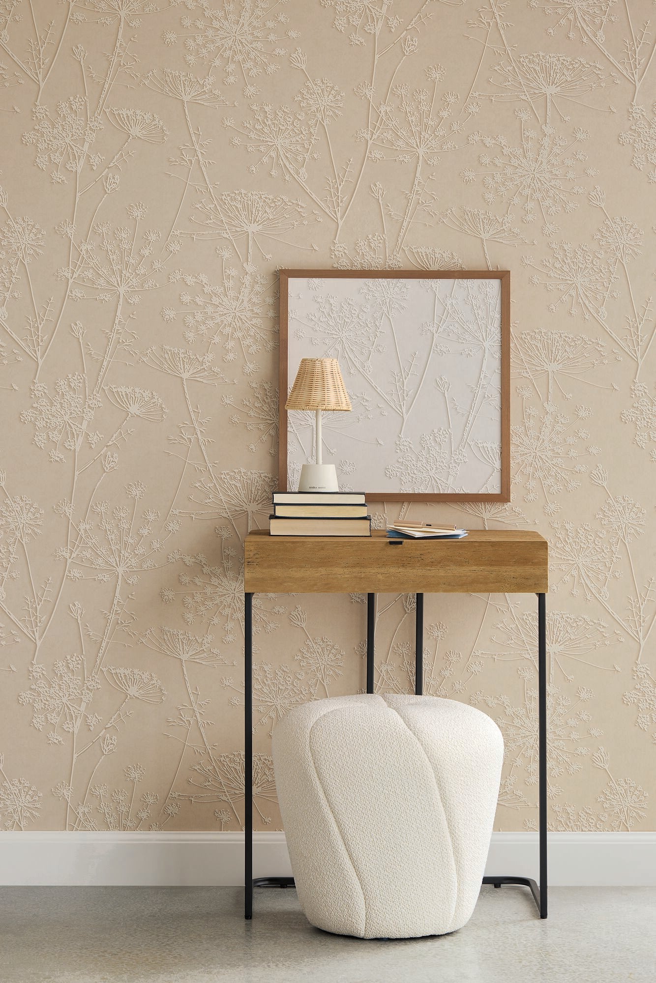 350512 Silhouette Flowers Beige/Sand Wallpaper by Eijffinger