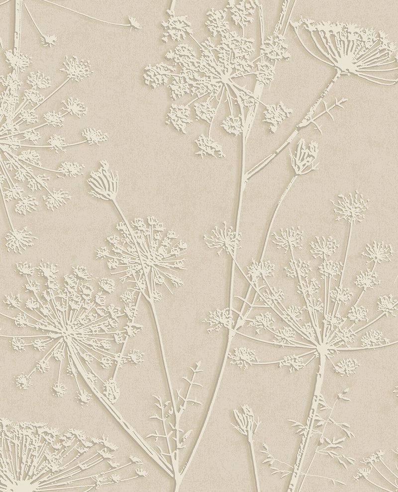 350512 Silhouette Flowers Beige/Sand Wallpaper by Eijffinger