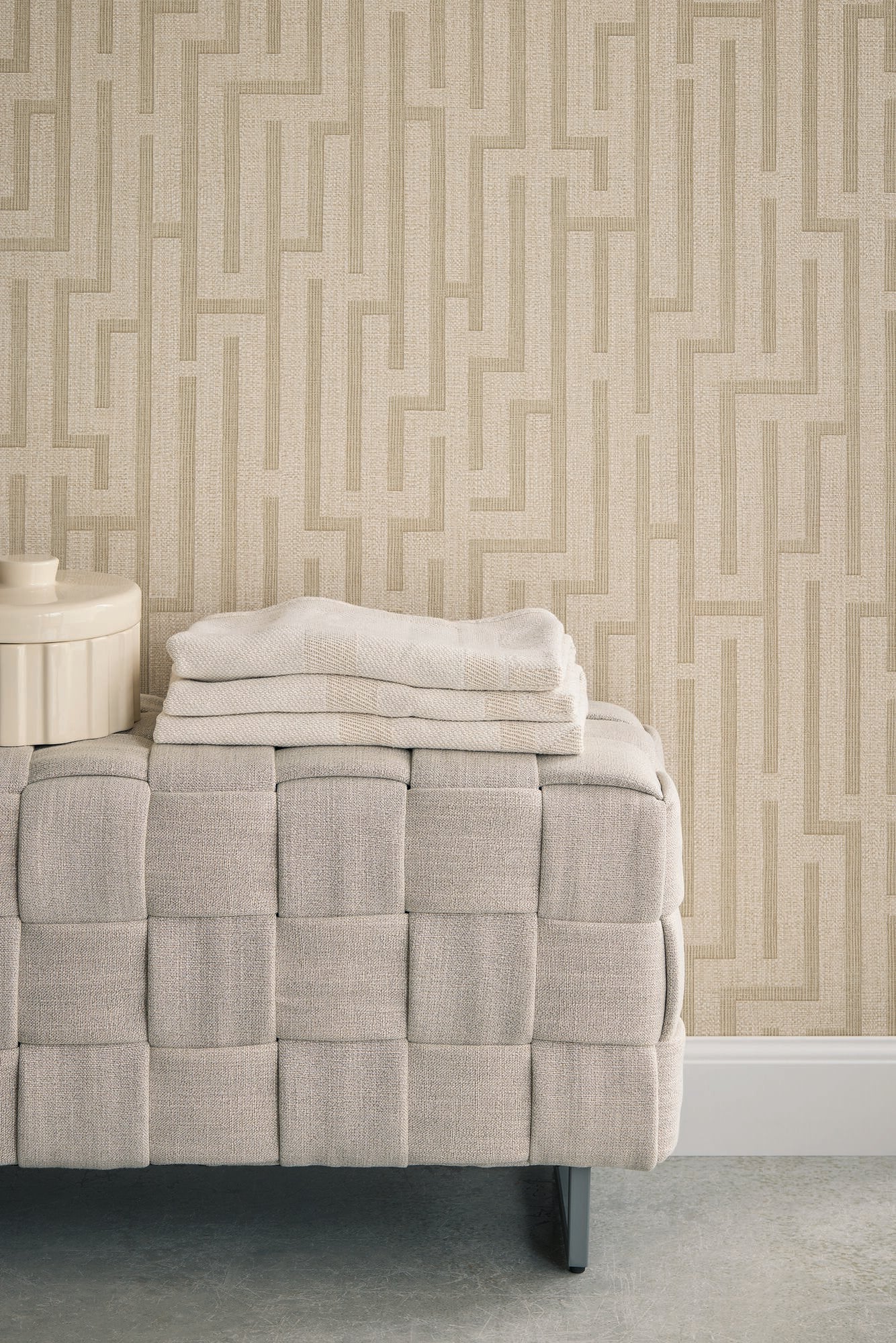 350531 Linen Trellis Beige/Sand Wallpaper by Eijffinger