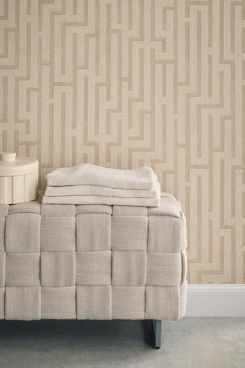 350531 Linen Trellis Beige/Sand Wallpaper by Eijffinger