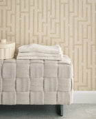 350531 Linen Trellis Beige/Sand Wallpaper by Eijffinger