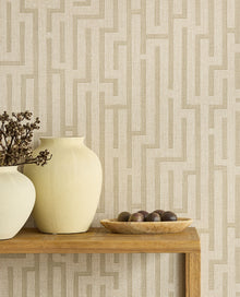 350531 Linen Trellis Beige/Sand Wallpaper by Eijffinger