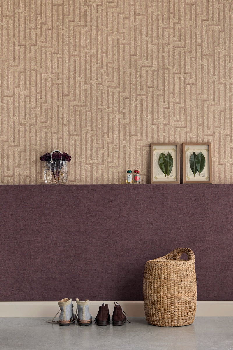 350593 Rustic Plain Purple Wallpaper by Eijffinger