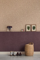 350534 Linen Trellis Pink/Terracotta Wallpaper by Eijffinger