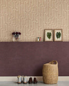 350534 Linen Trellis Pink/Terracotta Wallpaper by Eijffinger