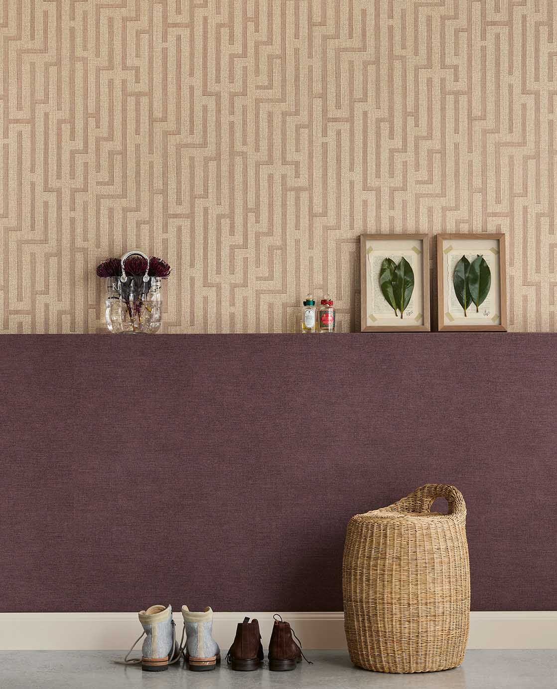 350534 Linen Trellis Pink/Terracotta Wallpaper by Eijffinger