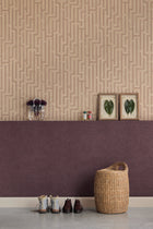 350534 Linen Trellis Pink/Terracotta Wallpaper by Eijffinger