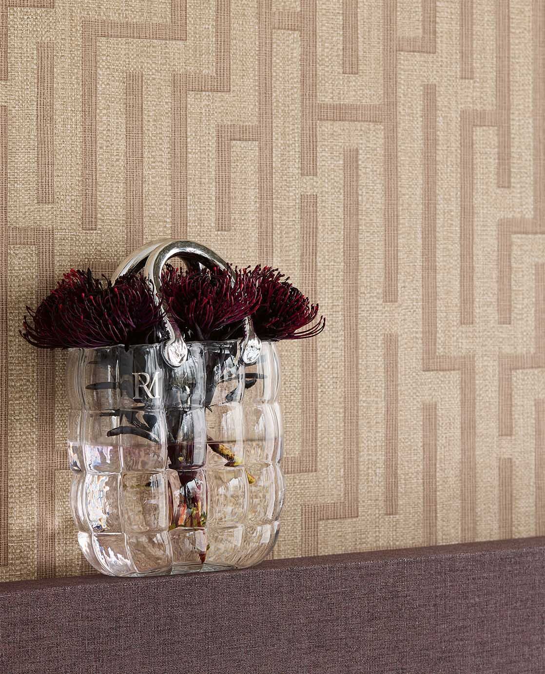 350534 Linen Trellis Pink/Terracotta Wallpaper by Eijffinger
