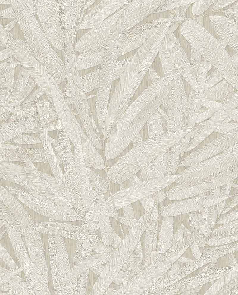 350540 Structured Leaves White/Cream Wallpaper by Eijffinger