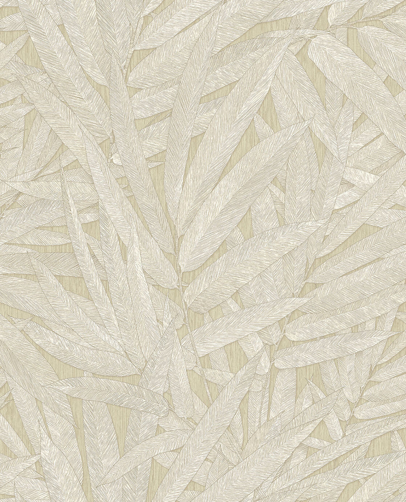 350541 Structured Leaves Beige/Sand Wallpaper by Eijffinger