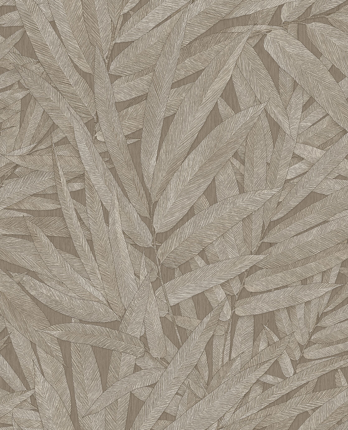 350542 Structured Leaves Brown/Taupe Wallpaper by Eijffinger