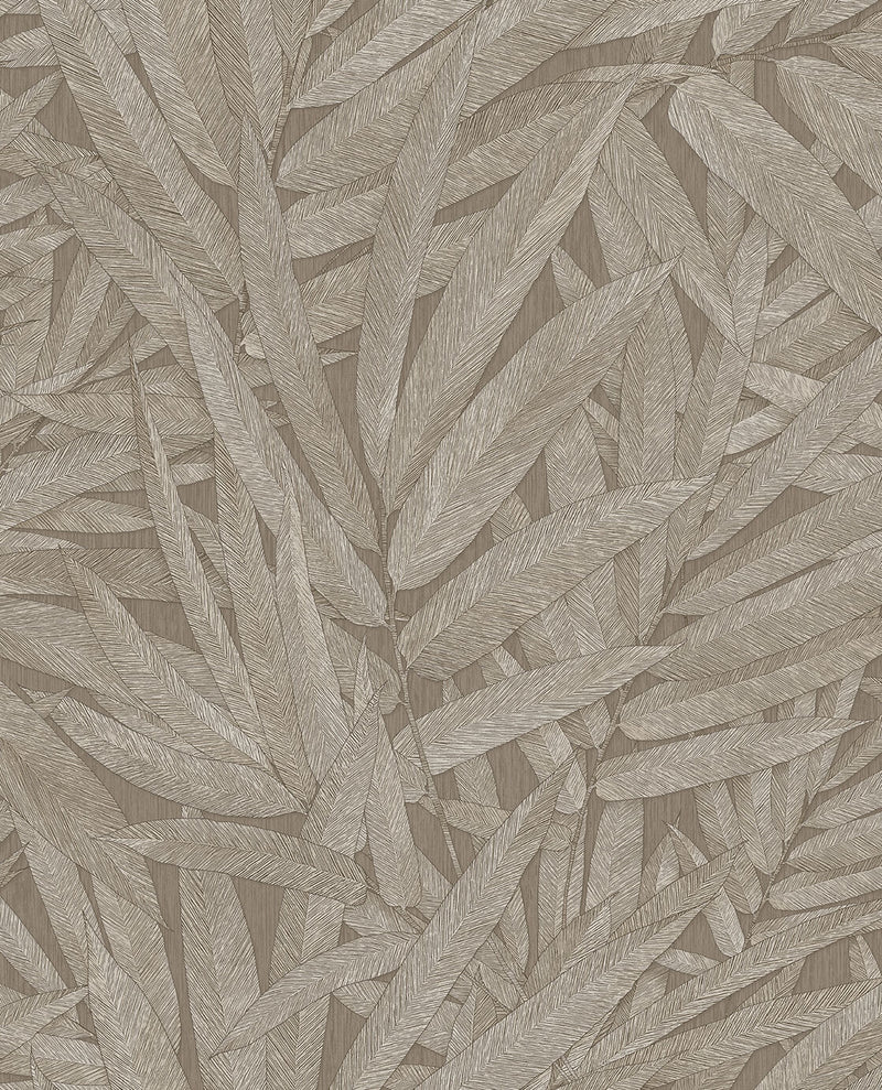 350542 Structured Leaves Brown/Taupe Wallpaper by Eijffinger