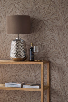 350542 Structured Leaves Brown/Taupe Wallpaper by Eijffinger