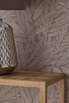 350542 Structured Leaves Brown/Taupe Wallpaper by Eijffinger