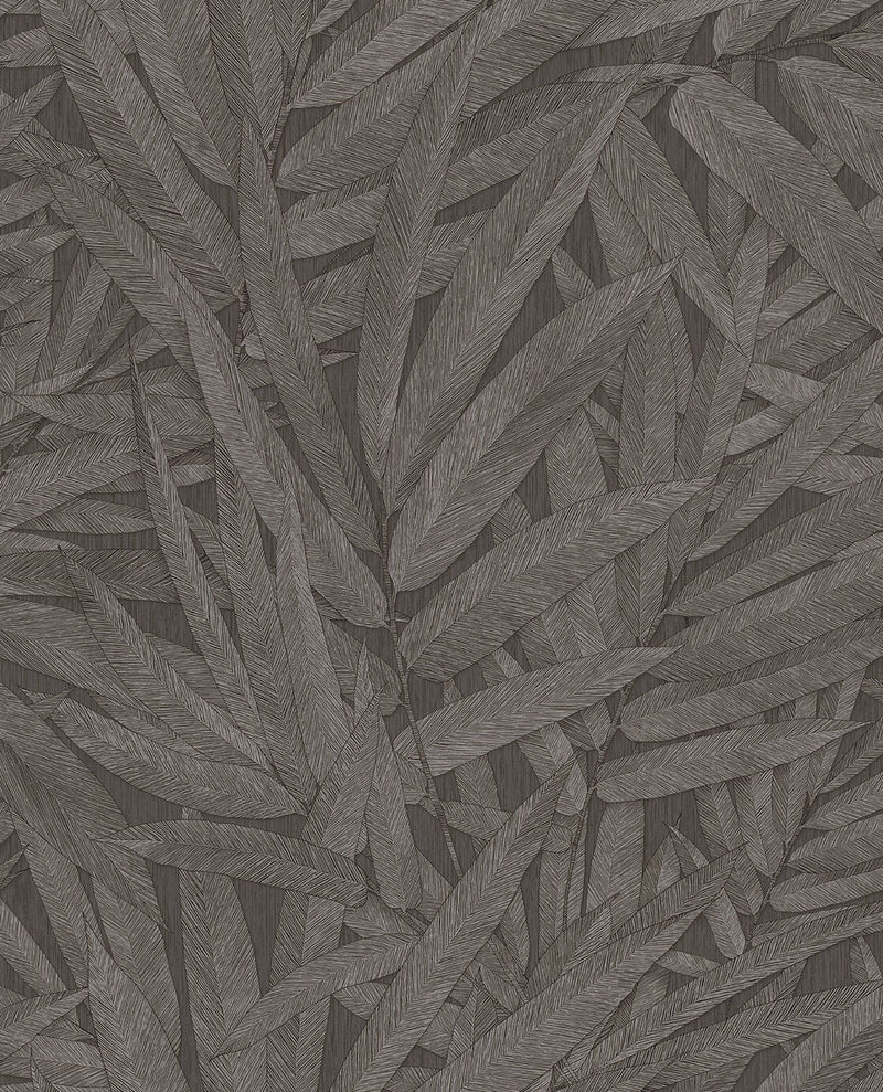 350544 Structured Leaves Brown Wallpaper by Eijffinger