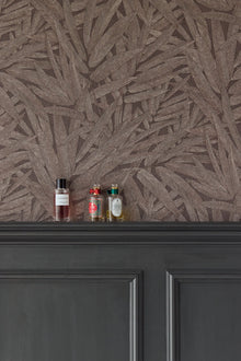 350544 Structured Leaves Brown Wallpaper by Eijffinger