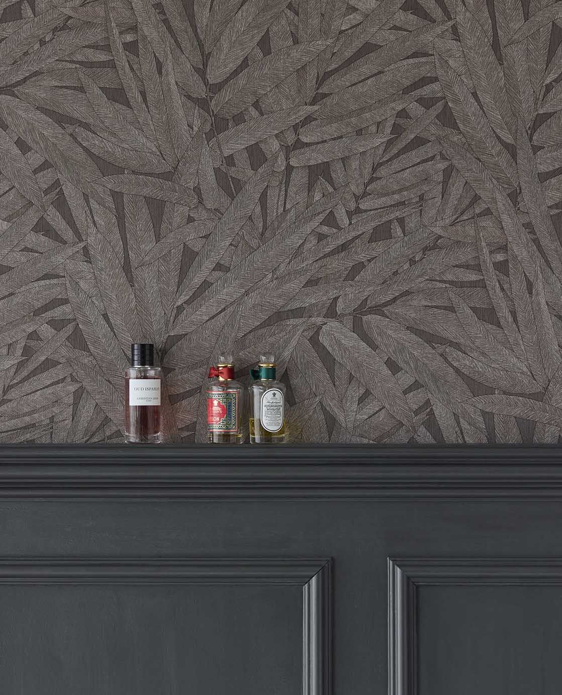 350544 Structured Leaves Brown Wallpaper by Eijffinger