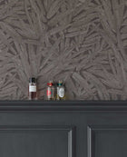 350544 Structured Leaves Brown Wallpaper by Eijffinger