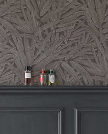 350544 Structured Leaves Brown Wallpaper by Eijffinger
