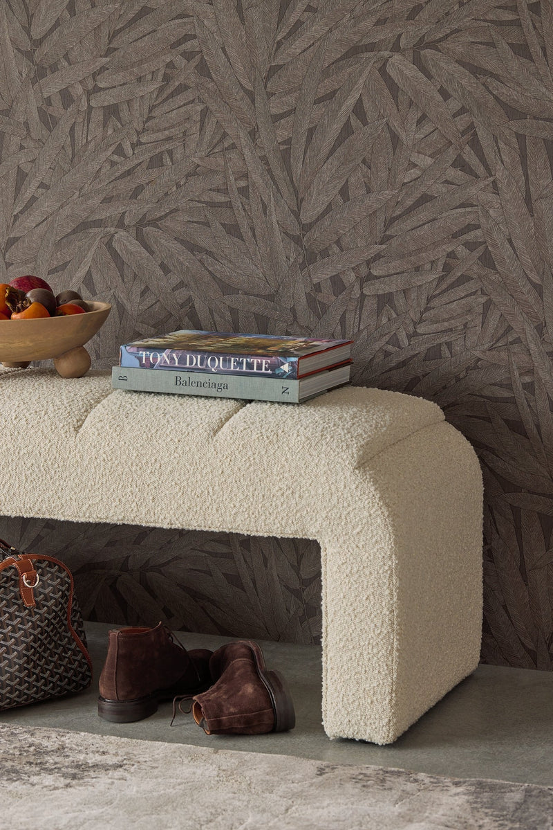 350544 Structured Leaves Brown Wallpaper by Eijffinger