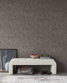 350544 Structured Leaves Brown Wallpaper by Eijffinger