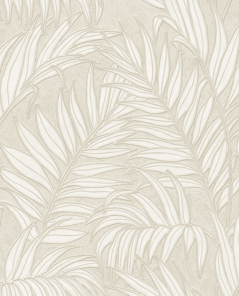 350550 Stringed Leaves White/Cream Wallpaper by Eijffinger