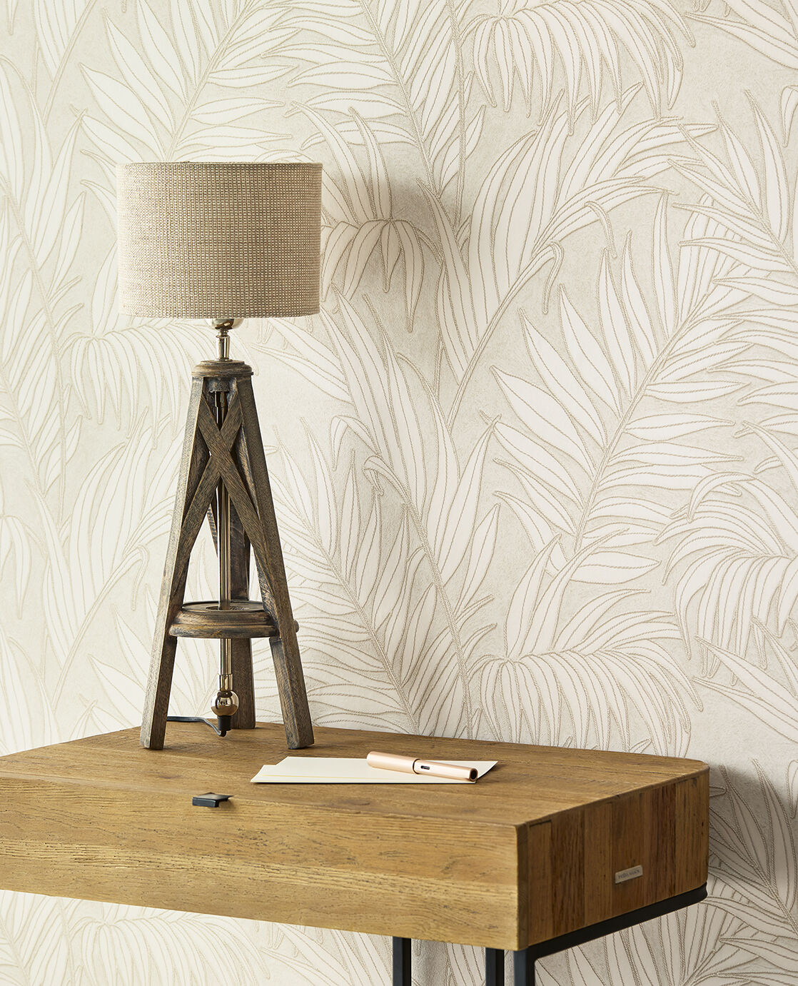 350551 Stringed Leaves Natural Wallpaper by Eijffinger