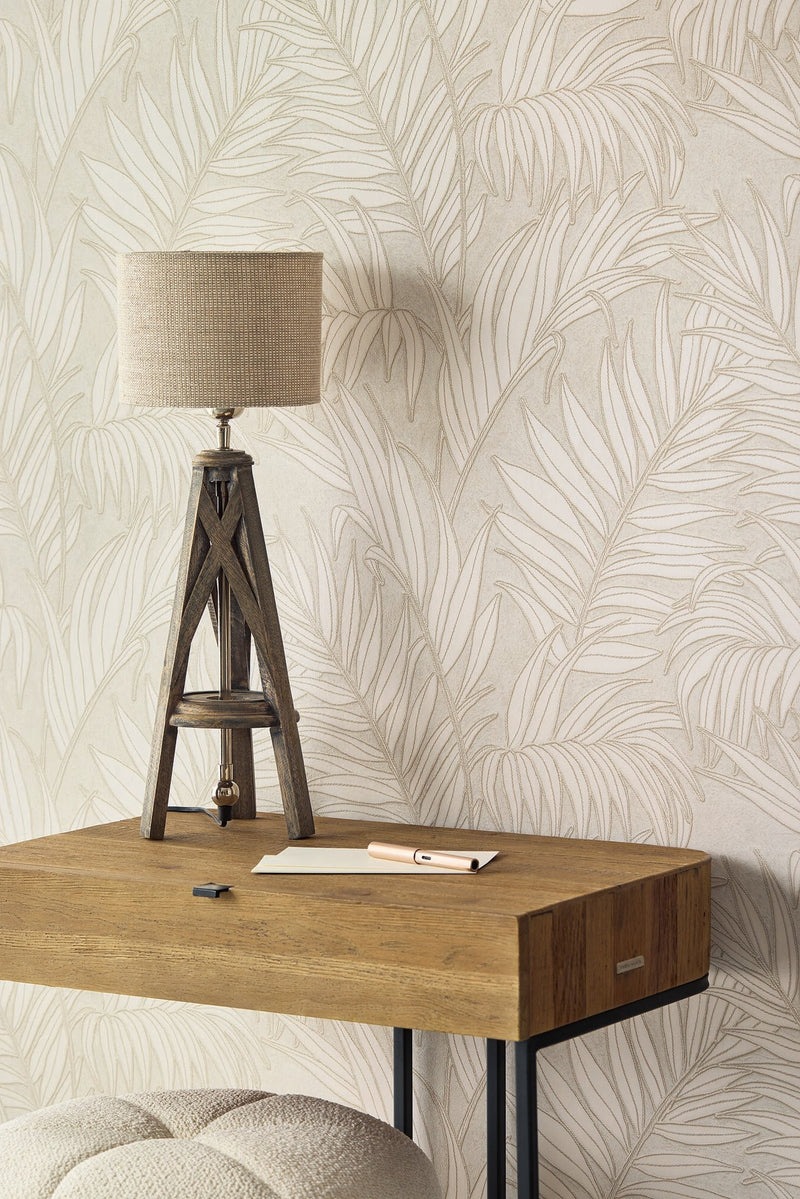 350551 Stringed Leaves Natural Wallpaper by Eijffinger