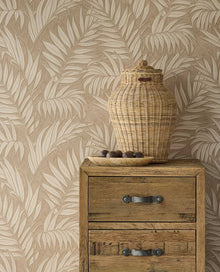 350553 Stringed Leaves Beige/Sand Wallpaper by Eijffinger