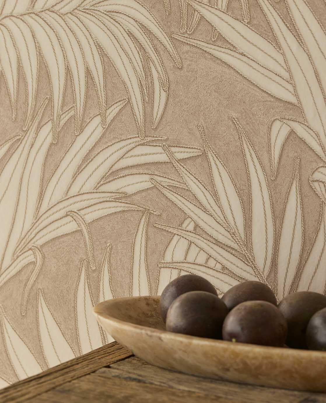 350553 Stringed Leaves Beige/Sand Wallpaper by Eijffinger
