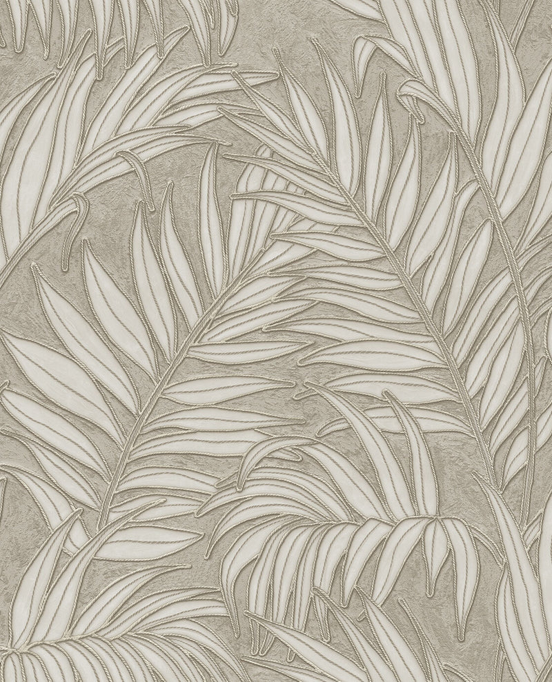 350554 Stringed Leaves Brown/Taupe Wallpaper by Eijffinger
