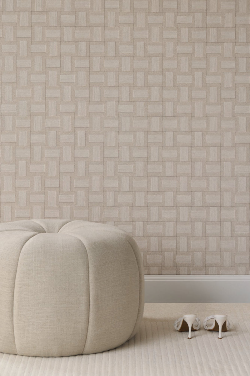 350561 Squares Natural Wallpaper by Eijffinger