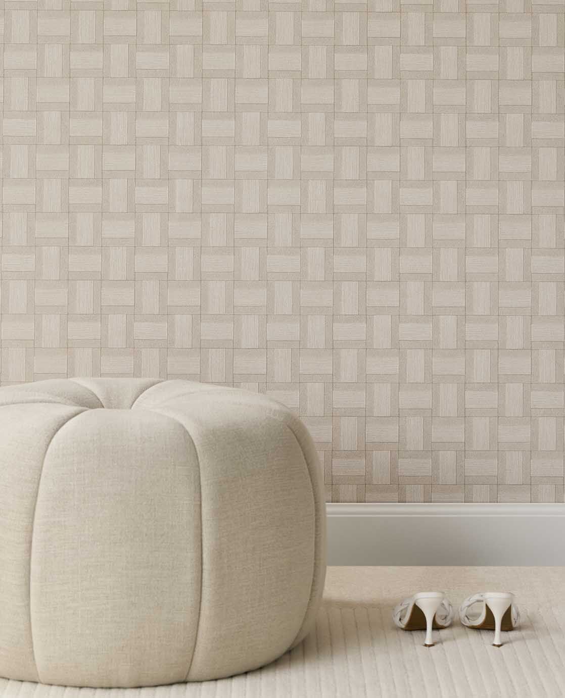 350561 Squares Natural Wallpaper by Eijffinger