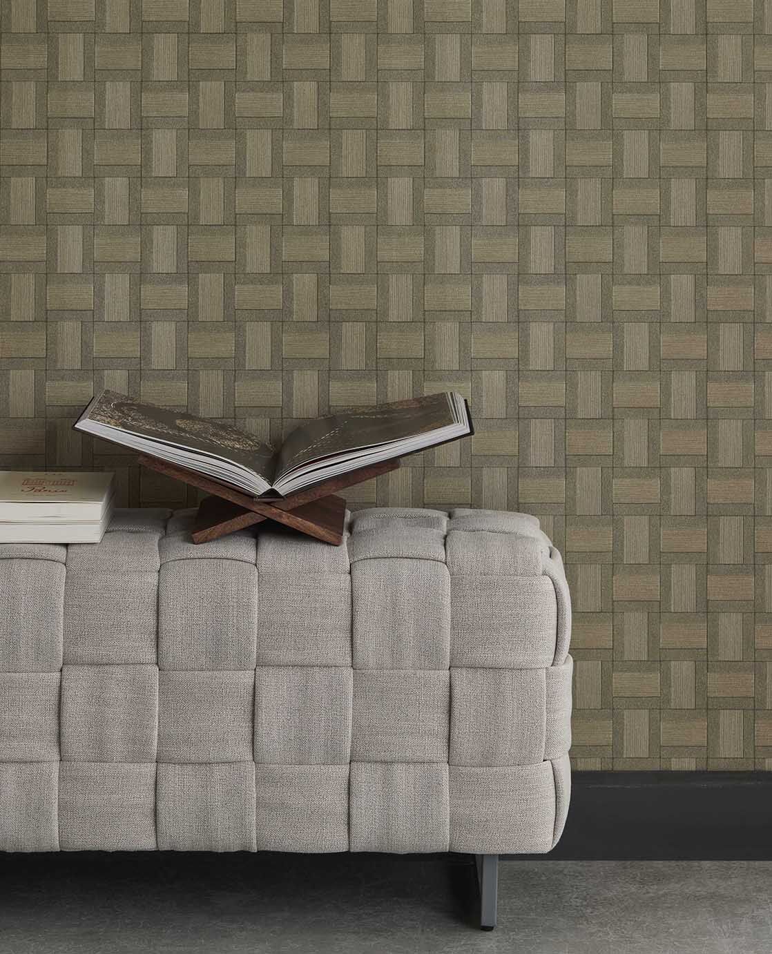 350564 Squares Green Wallpaper by Eijffinger