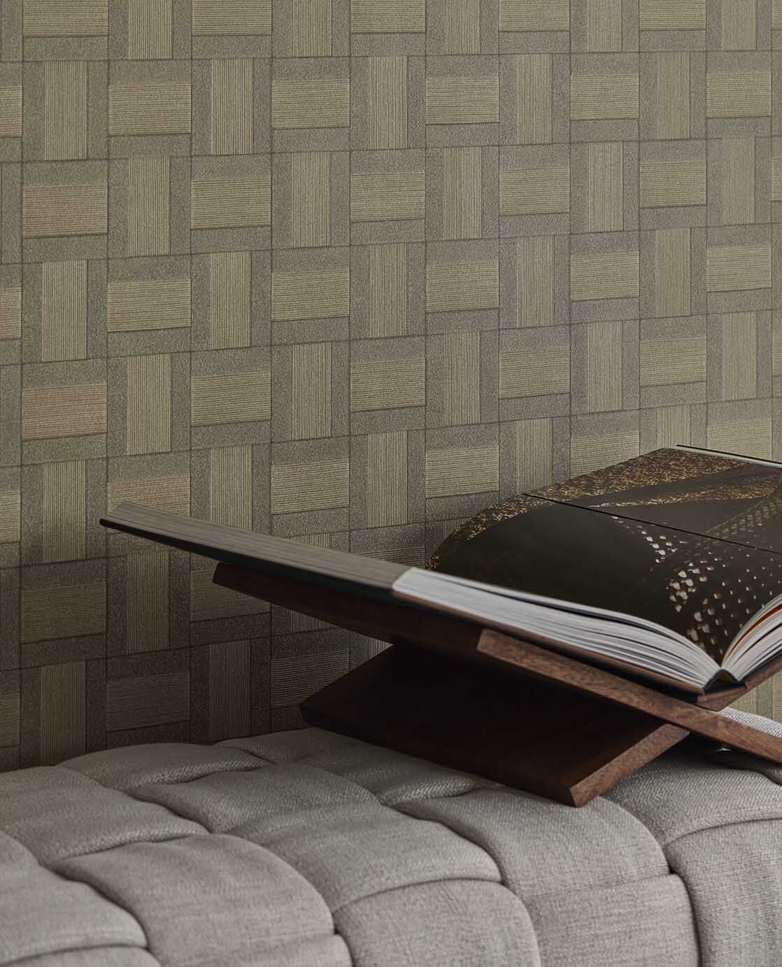 350564 Squares Green Wallpaper by Eijffinger