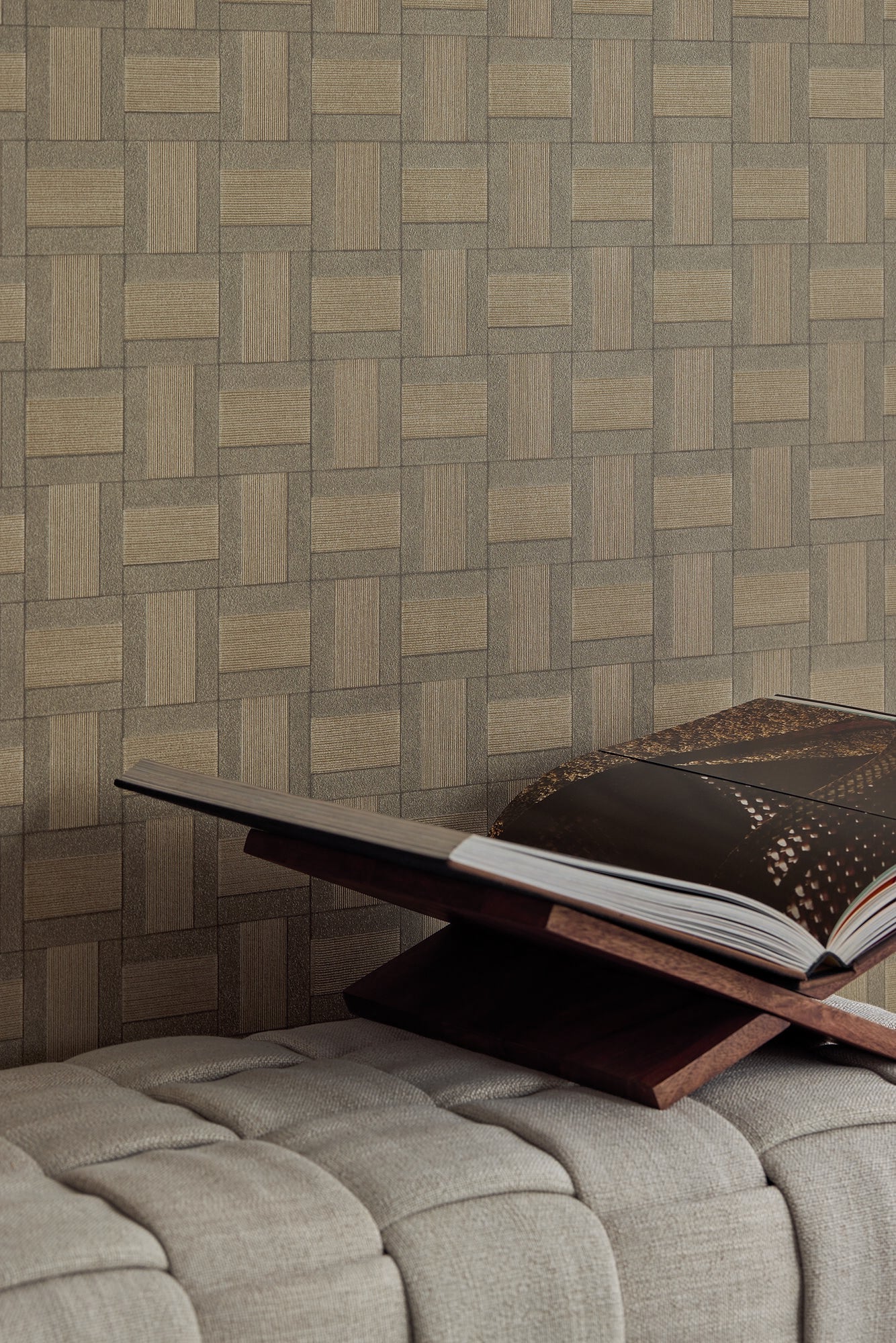350564 Squares Green Wallpaper by Eijffinger