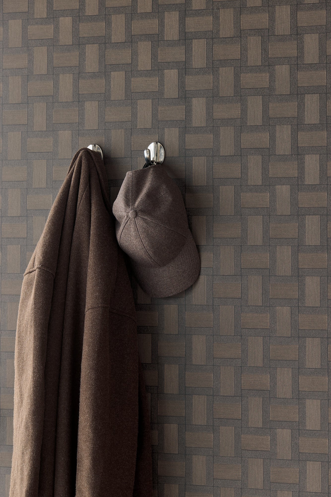 350566 Squares Brown/Taupe Wallpaper by Eijffinger