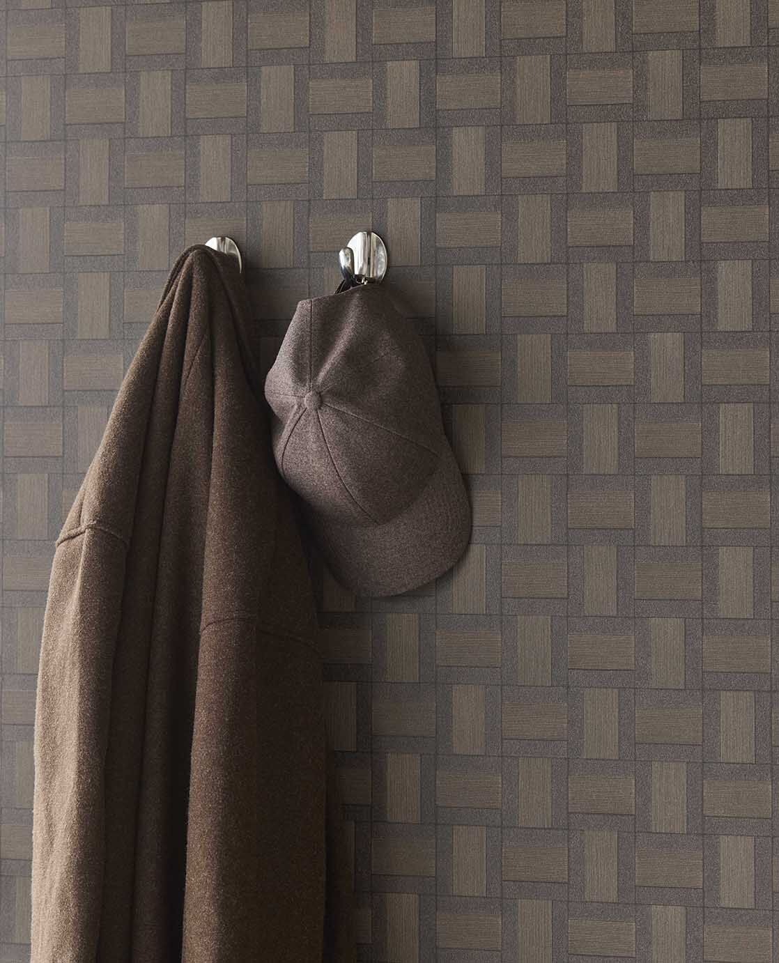 350566 Squares Brown/Taupe Wallpaper by Eijffinger