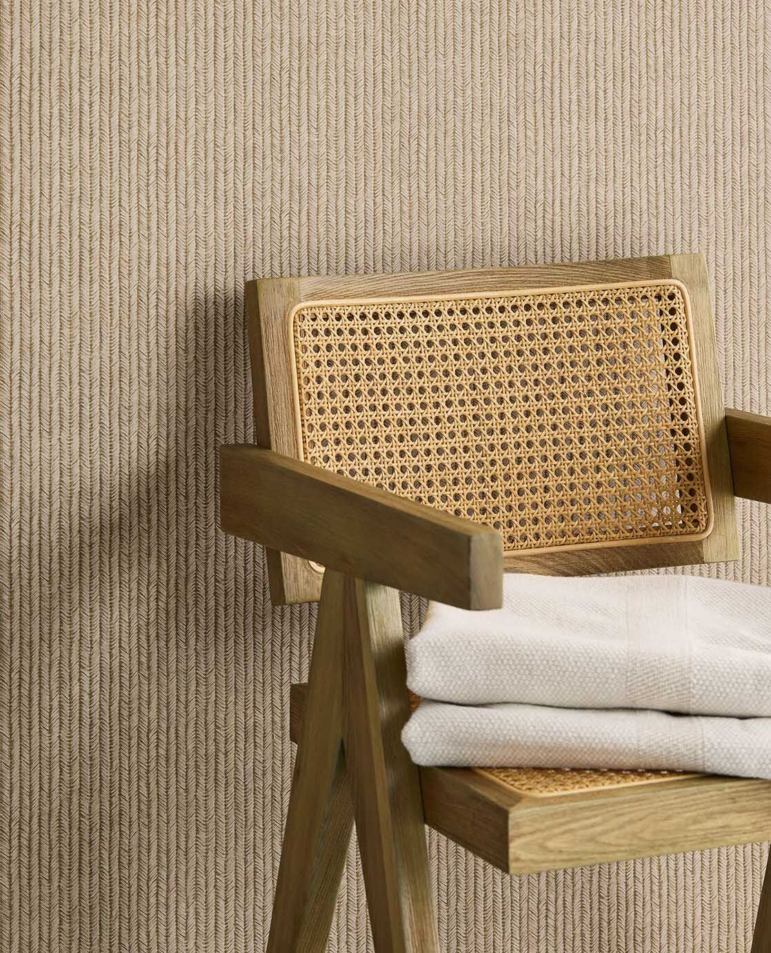 350573 Corduroy Rib Sand Wallpaper by Eijffinger