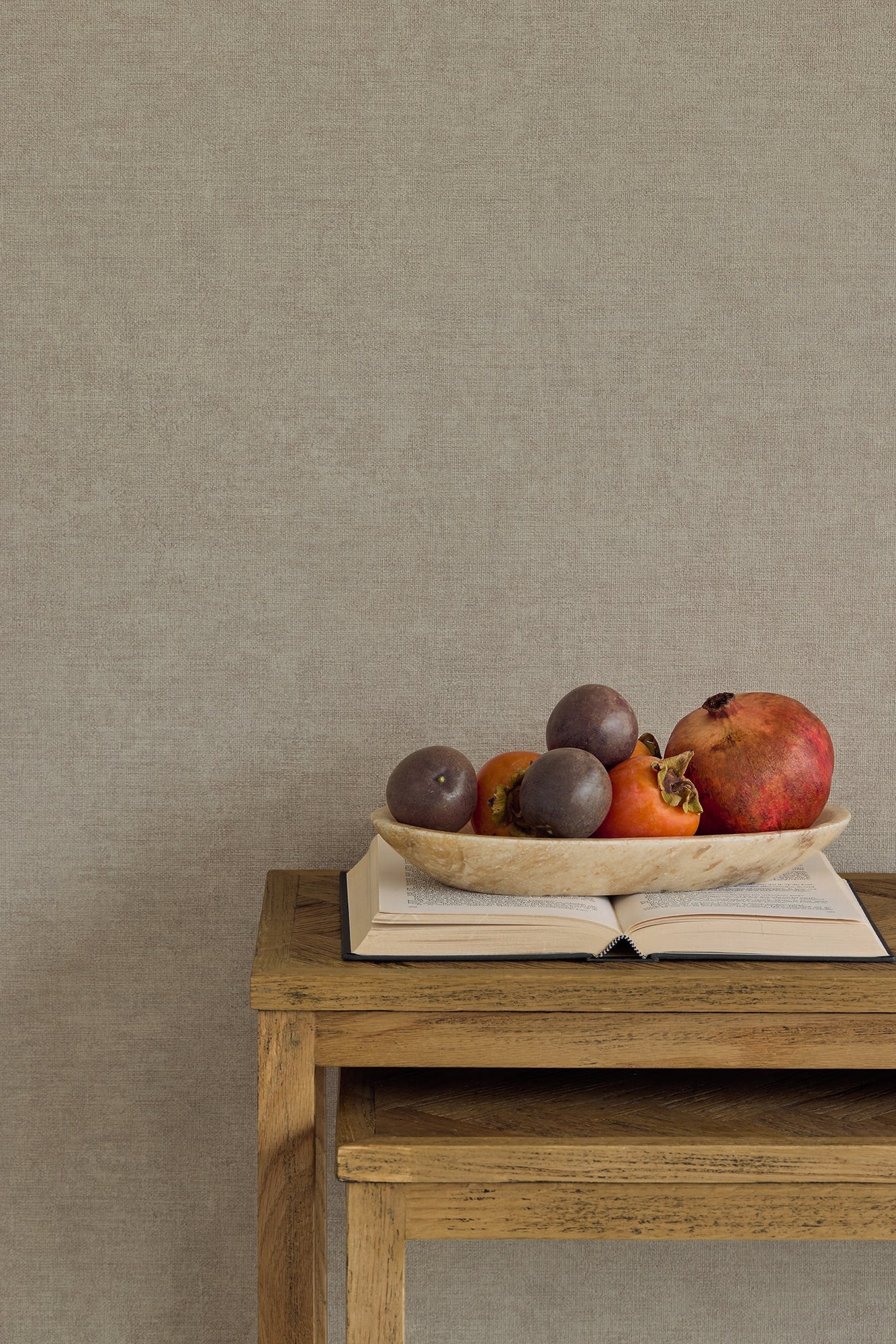 350586 Belgian Linen Brown/Taupe Wallpaper by Eijffinger