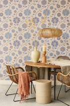 350610 Flowers Blue Amber Wallpaper by Eijffinger