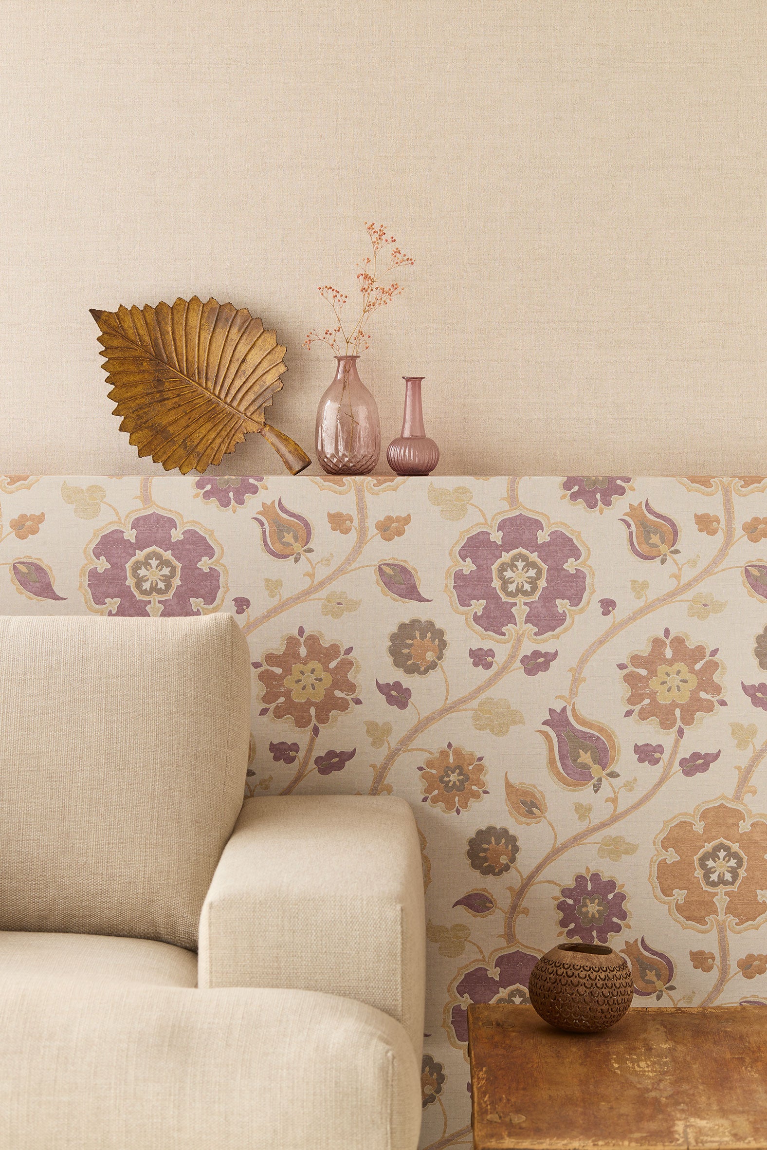350611 Flowers Sand/Beige Amber Wallpaper by Eijffinger