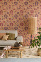 350612 Flowers Red Amber Wallpaper by Eijffinger