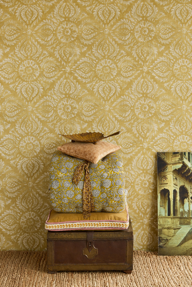 350623 Ornaments Ocher Amber Wallpaper by Eijffinger